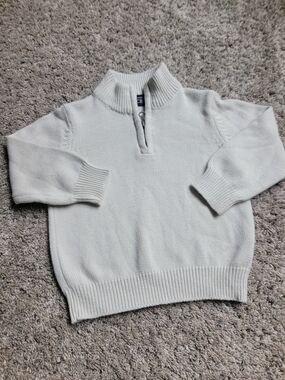The Children's Place Cream Quarter-Zip Knit Sweater Size 18-24M